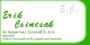 erik csincsak business card